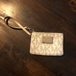 MK white wristlet